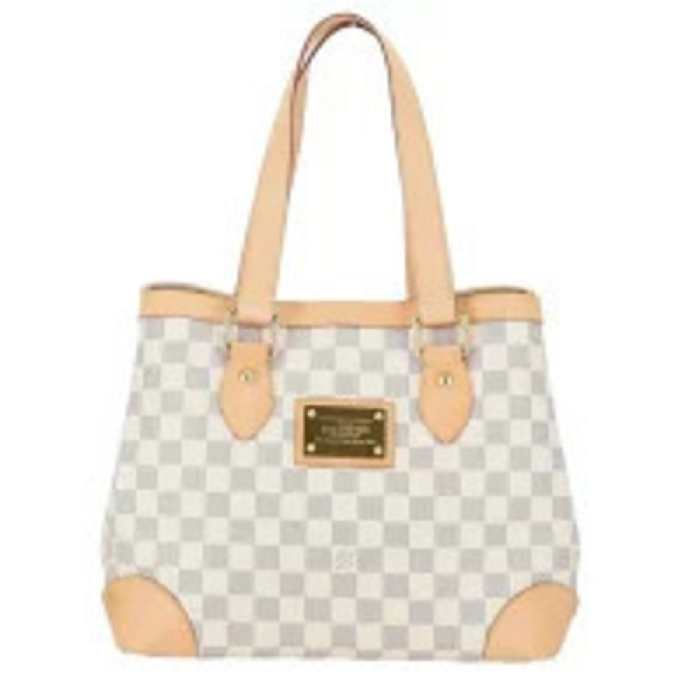 Louis Vuitton Hampstead Damier Canvas Leather Azur White